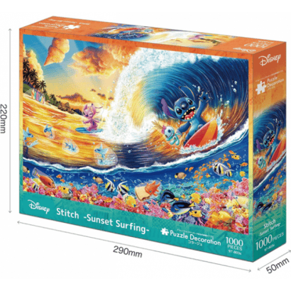 史迪奇-14-裝飾拼圖-夕陽下衝浪-Sunset Surfing-.PNG
