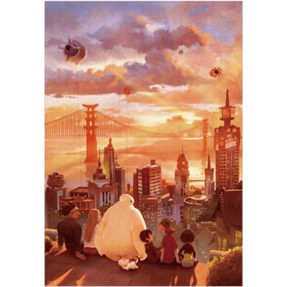 大英雄天團-1-眺望夕陽-夕陽下系列-杯麵-油畫.PNG